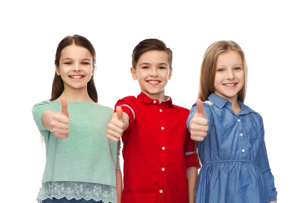 Happy boy and girsl showing thumbs up — Φωτογραφία Αρχείου