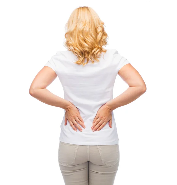 Woman suffering from backache — Stock Photo, Image