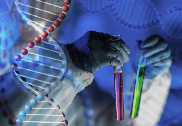 Close up of scientist making test in laboratory Stock Image