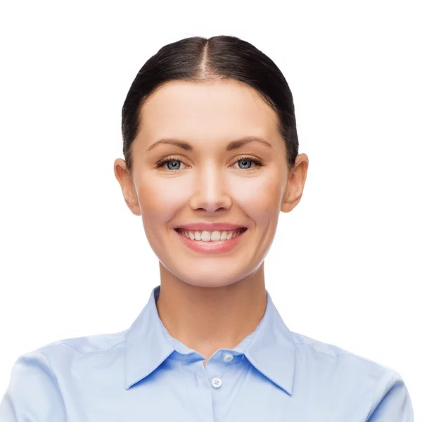 Happy smiling young woman face or portrait — Stock Photo, Image