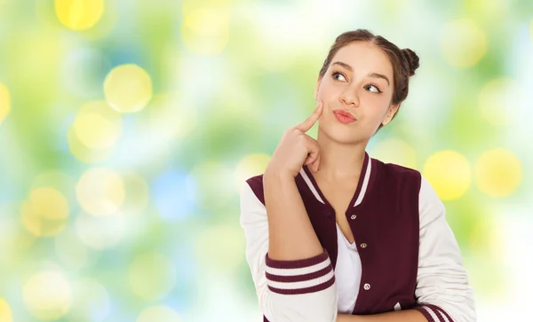 Glücklich hübsche Teenager Mädchen denken — Stockfoto