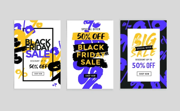 Black Friday Venda Banner Templates —  Vetores de Stock