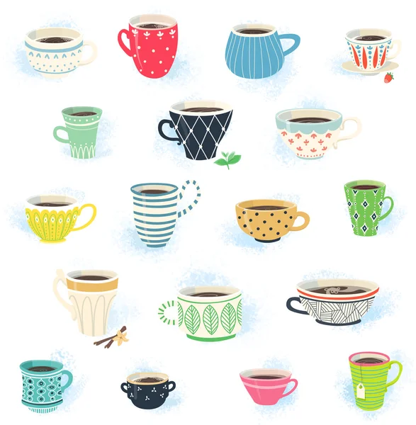 Čaj a káva pohár kolekce — Stockový vektor