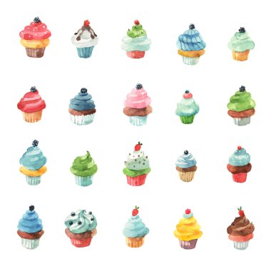 Suluboya cupcake koleksiyonu