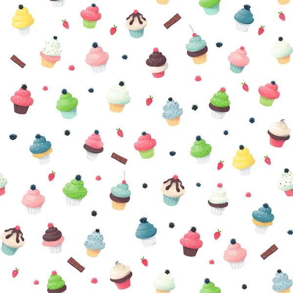 Cremigen Cupcakes Miniatures — Stockvektor