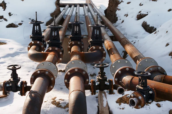 Soupapes de canalisation de pétrole et gaz — Photo