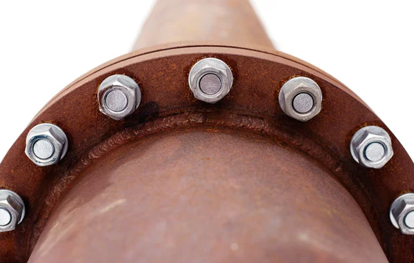 Rusty pipe with flange — Stock Photo, Image