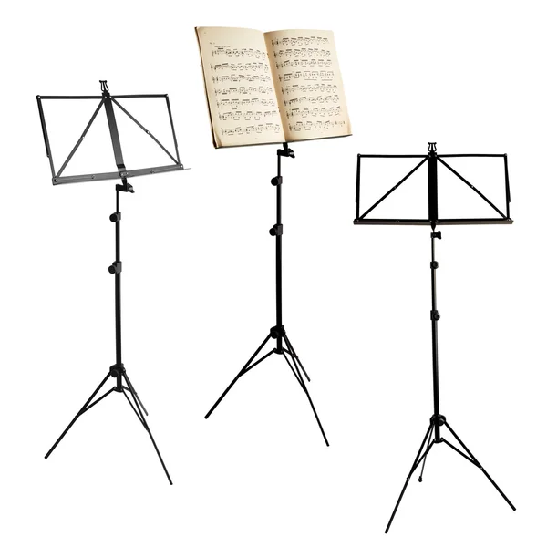 Muziekstandaards geïsoleerd met uitknippad — Stockfoto