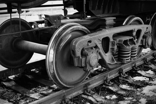 Rodas de carro ferroviário industrial — Fotografia de Stock