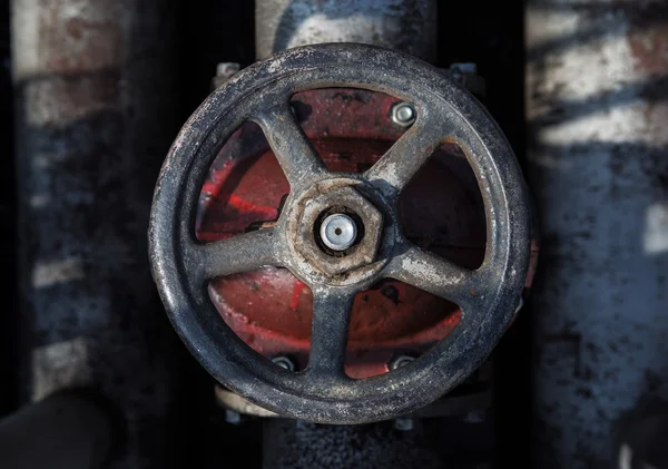 Старе ручне колесо клапана. вид зверху — стокове фото