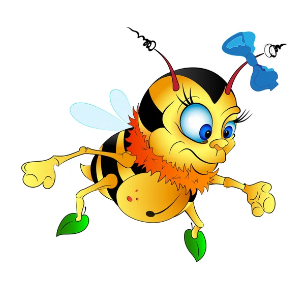 Pequeña abejorro-abeja divertida — Vector de stock