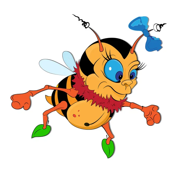 Pequeña abejorro-abeja divertida — Vector de stock
