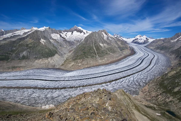 Panorama ledovec Aletsch — Stock fotografie