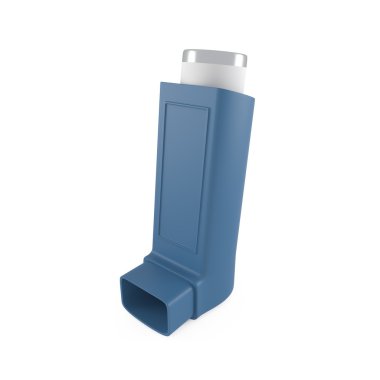 astım inhaler üzerinde beyaz izole