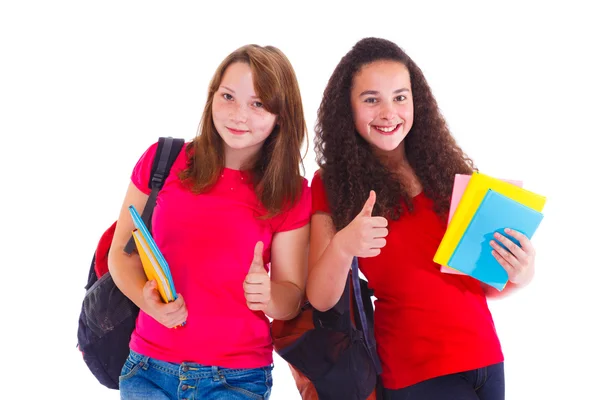 Estudantes com polegar para cima — Fotografia de Stock