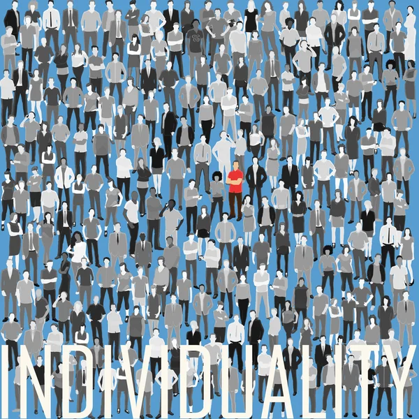 Be individual being in the crowd — Stock Vector