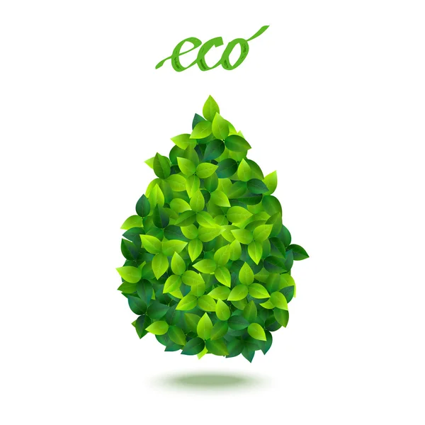 Kropla zielony symbol — Wektor stockowy