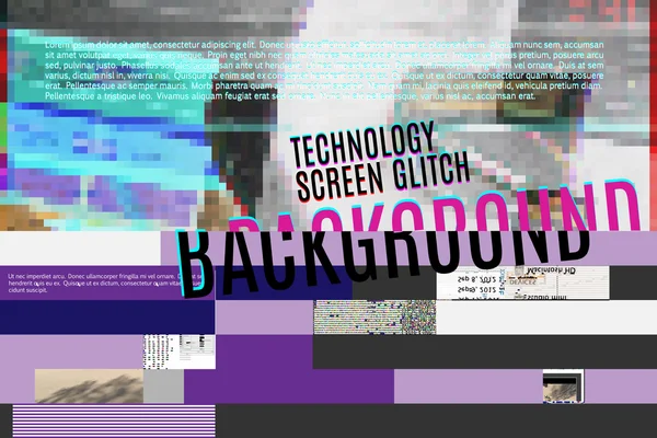 Glitch pantalla púrpura — Vector de stock