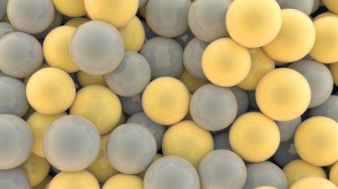 Gri ve sarı topları olan soyut dijital arkaplan