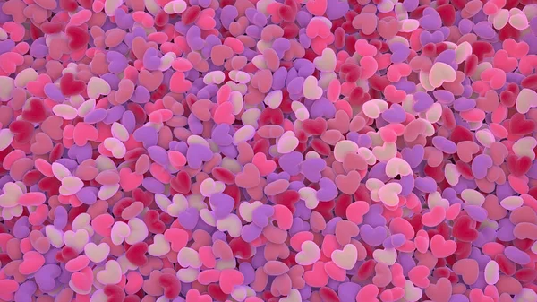 Fondo de San Valentín con miles de pequeños corazones blandos —  Fotos de Stock