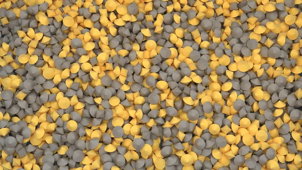 概要灰色と黄色の粒子のヒープを持つデジタル背景 — ストック写真