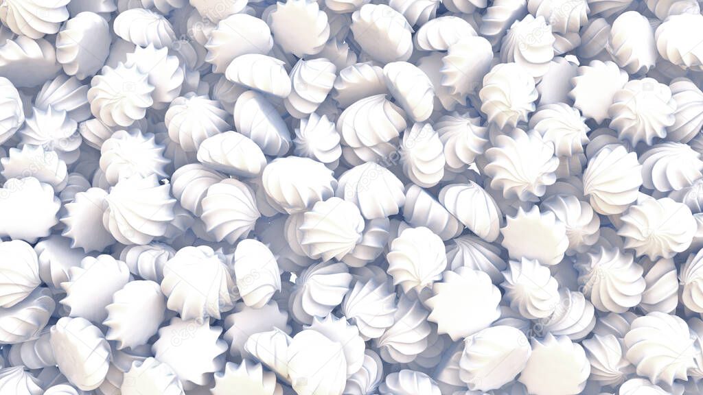 Digital background with huge heap of white sweets