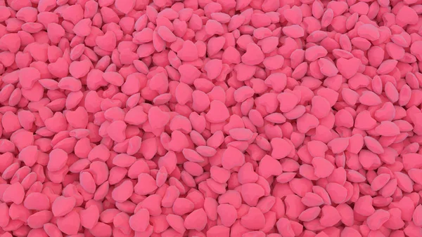 San Valentino sfondo festivo con mucchio di cuori rosa — Foto Stock