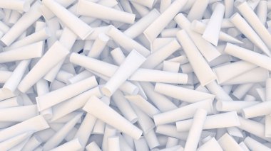 Beyaz isimsiz tüpler yığınıyla soyut dijital arkaplan