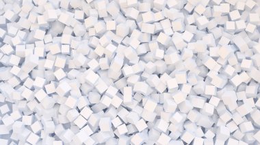 Yüksek çözünürlüklü detaylı dijital 3D oluşturulmuş arkaplan büyük miktarda beyaz kutular
