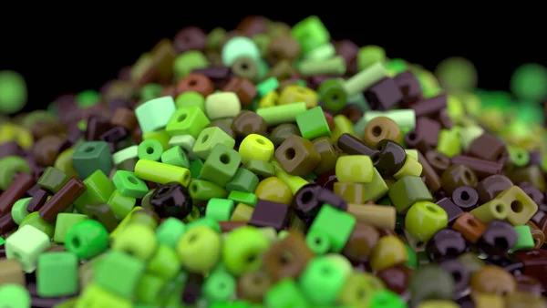 Zrušit pohled na hromadu pestrobarevných perlí — Stock fotografie