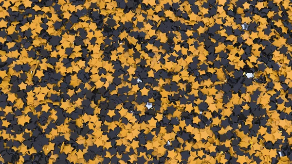 Fondo Decorativo Alto Detalle Hecho Miles Estrellas Negras Amarillas Visualización — Foto de Stock