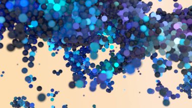Abstract digital background with huge massive of small shiny blue particles, high detailed 3D render clipart