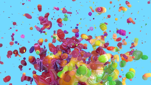 Fondo festivo con salpicaduras masivas de pintura multicolor —  Fotos de Stock