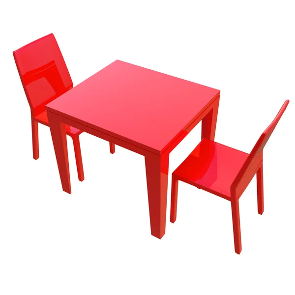 Красный стол — стоковое фото