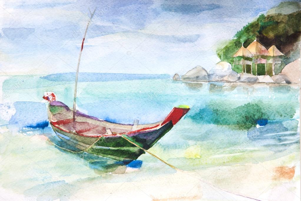 watercolor seascape