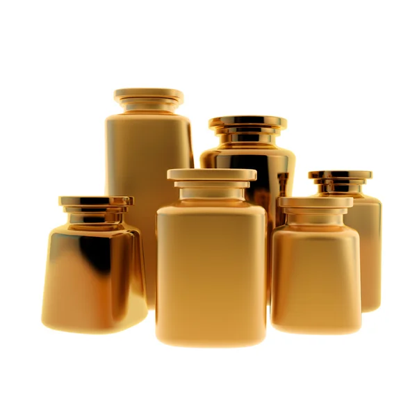 Golden cans — Stock Photo, Image