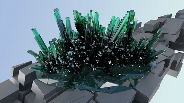 Zelený crystalls — Stock fotografie