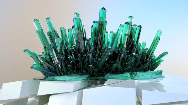 Зеленые кристаллы — стоковое фото