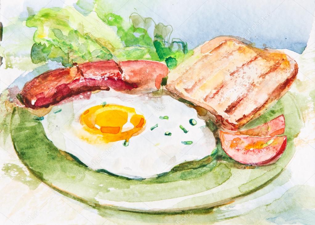 watercolor food