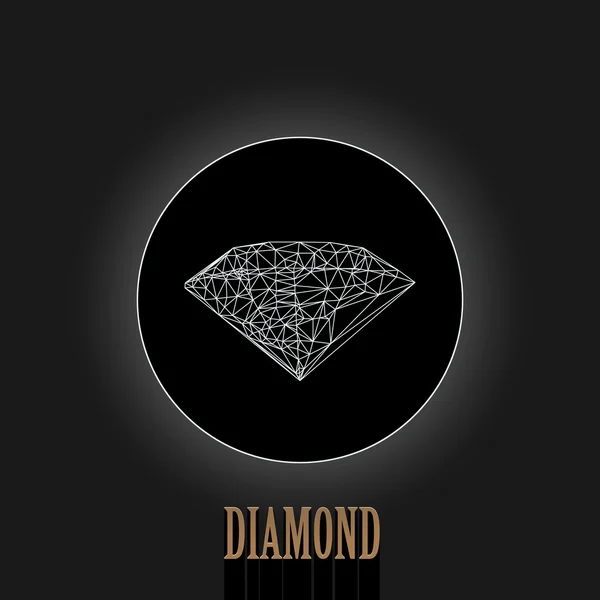 Low poly diamond — Stock Vector