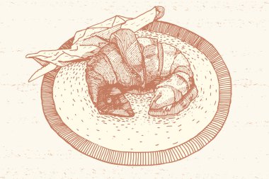 lezzetli vektör kruvasan