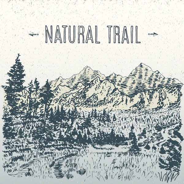 Naturlig trail illustration — Stock vektor