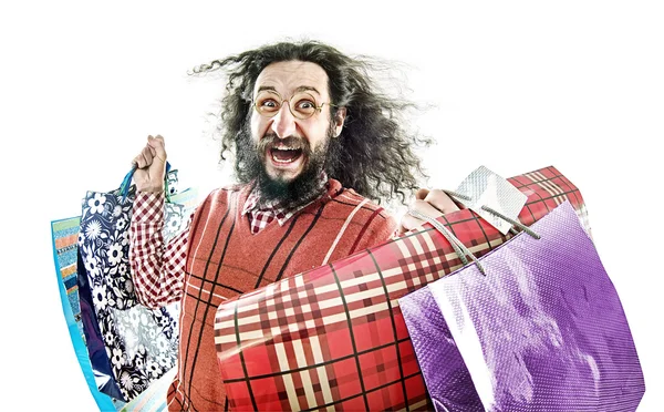 Chico gracioso en el centro comercial — Foto de Stock