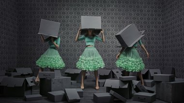 Güzel Sanatlar fotoğraf kolaj üç moda kadın