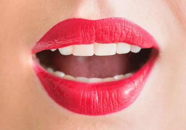Крупним планом фокус на жіночих губах Ліцензійні Стокові Зображення