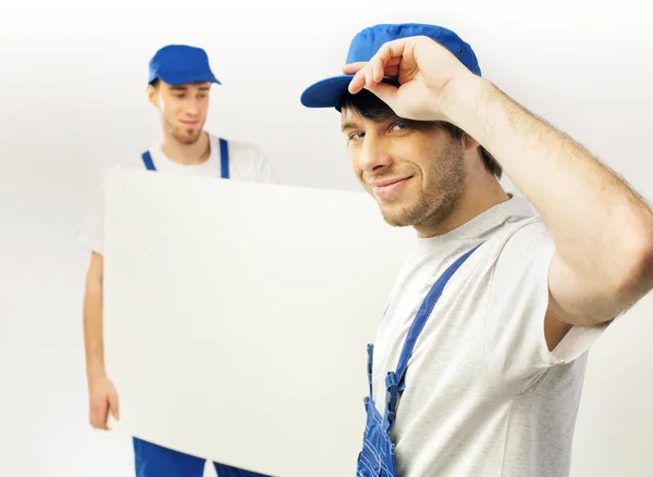 Buen tiro de dos empleados que trabajan — Foto de Stock