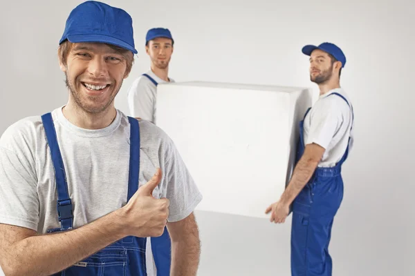 Portrait of three handsome builders — Stock Photo, Image