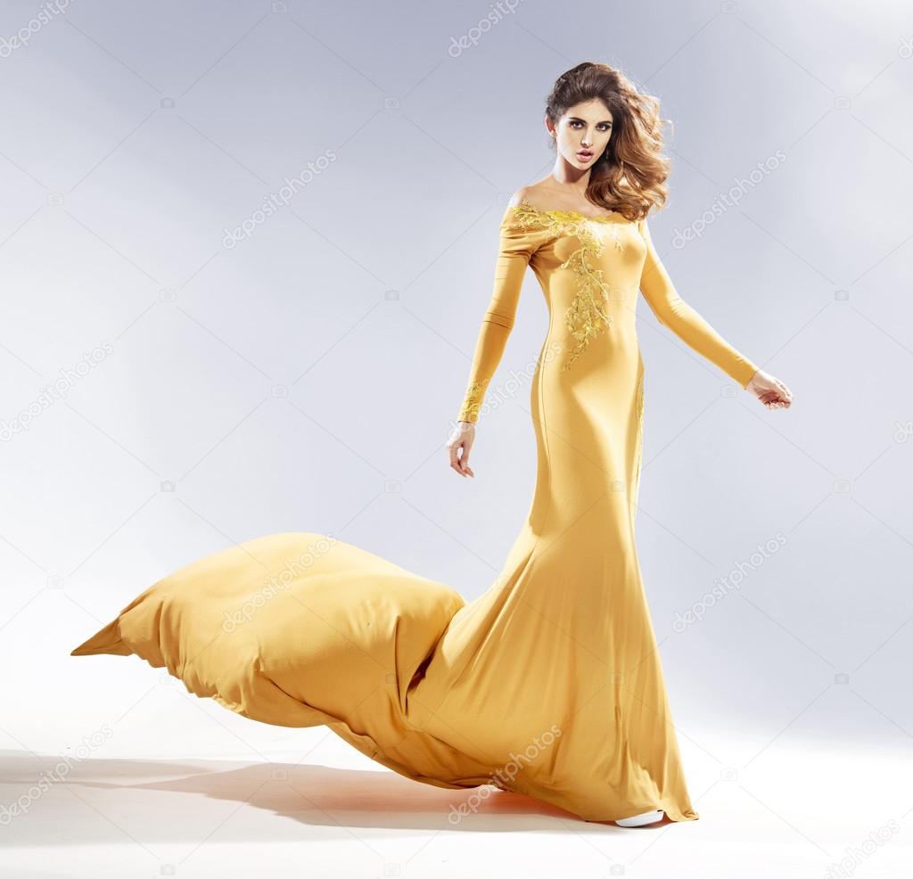 Attractive woman dressed in a evening gown