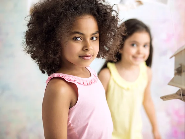 Portrait of two little girls — Stock Photo, Image