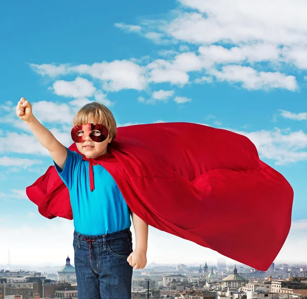 Retrato de um pequeno super-herói — Fotografia de Stock